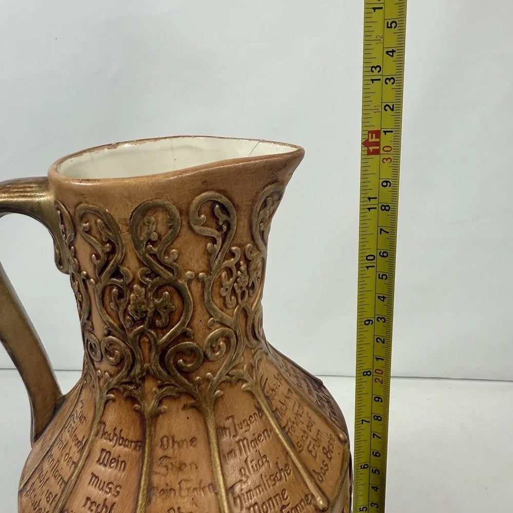 Vintage Atlantic Mold German‎ Biblical Art 70's Ceramic Pouring Pitcher 12